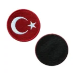 Red Color Round Turkish Flag Patch - Image 2