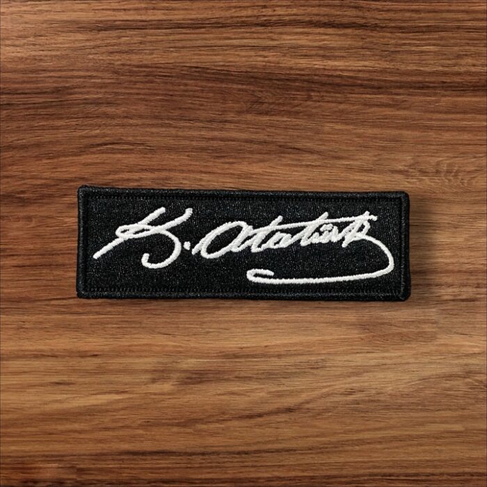 mustafa kemal ataturk signature patch embroidery