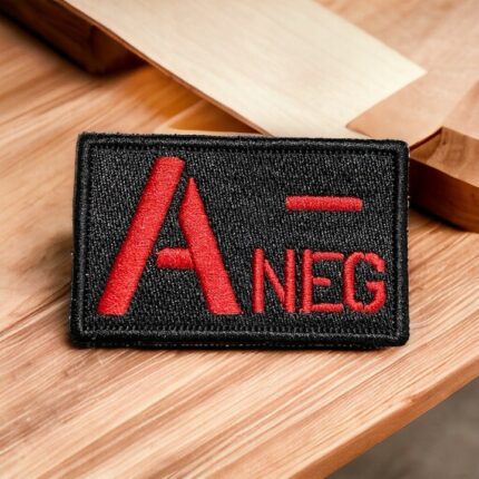 black background a negative blood group patch