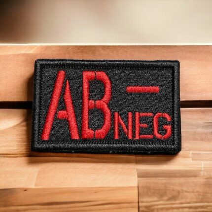 black background ab negative blood group patch