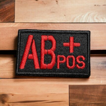 black background ab positive blood group patch