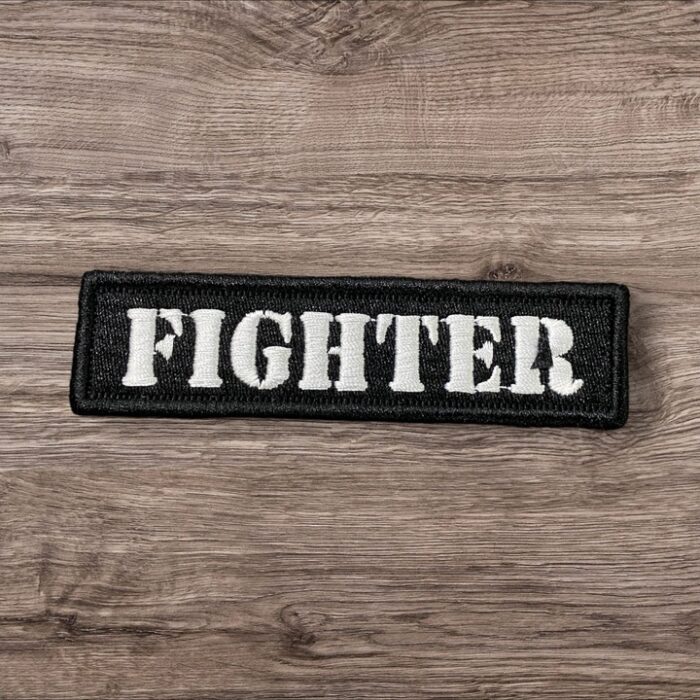 black ground fighter warrior patch