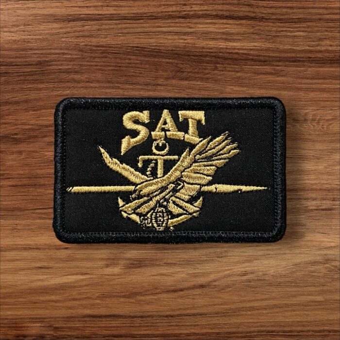 black background sat patch embroidery