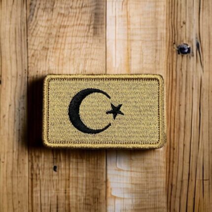 beige color turkish flag patch