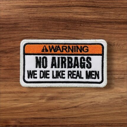 warning no airbags patch embroidery