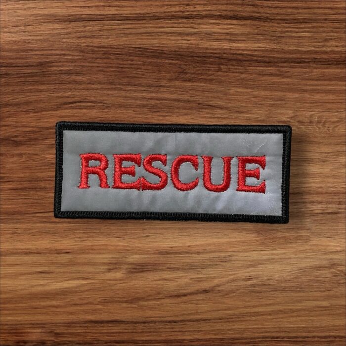 rescue written reflective patch