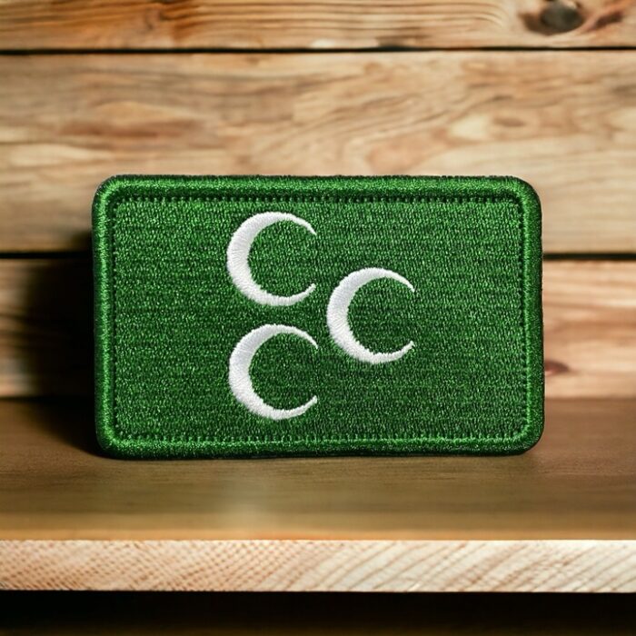 green ground ottoman 3 crescent rectangle patch