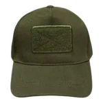 Khaki Tactical Hat with Front Velcro Patch Panel