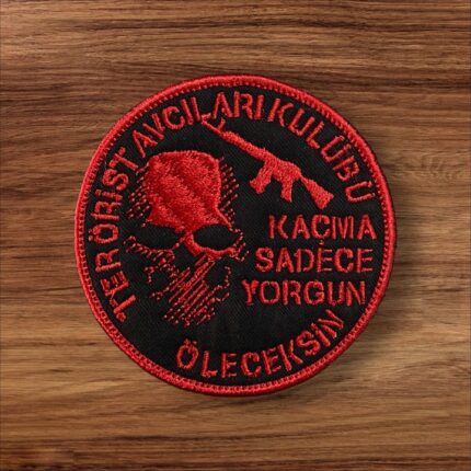 kirmizi renk askeri replik no 2 patch pec arma