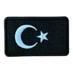 siyah renk turk bayragi patch arma nakis