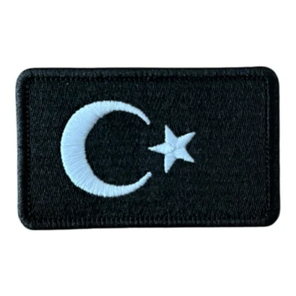 siyah renk turk bayragi patch arma nakis
