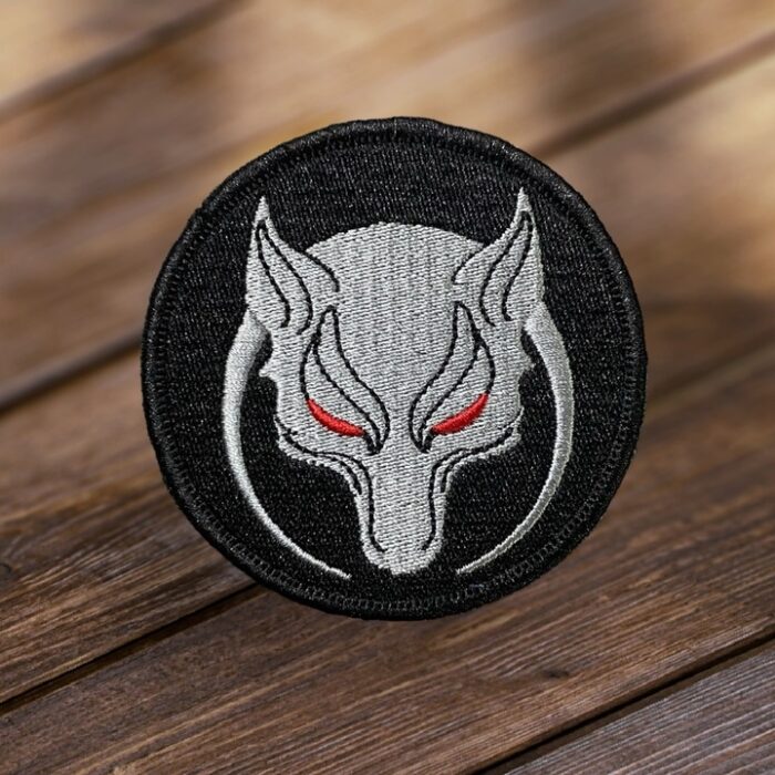 black background white color boru patch