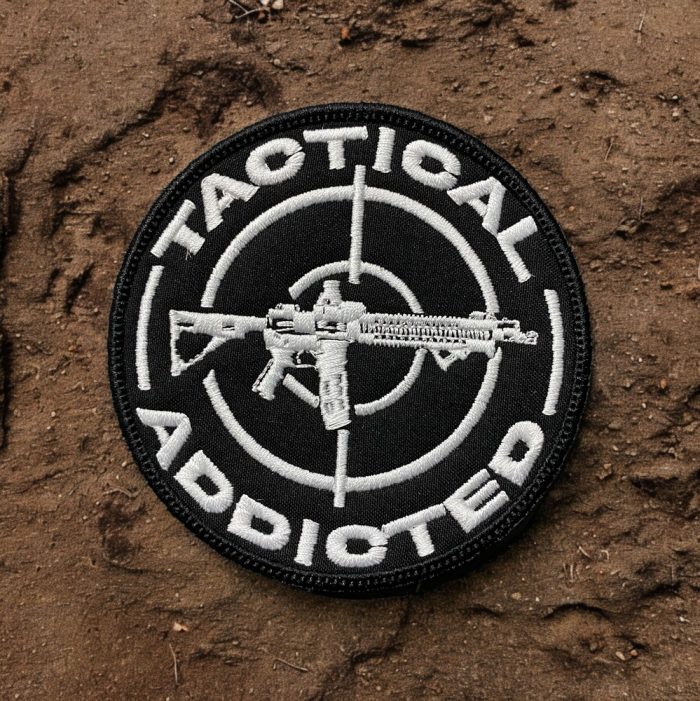 black ground tactical addicted patch