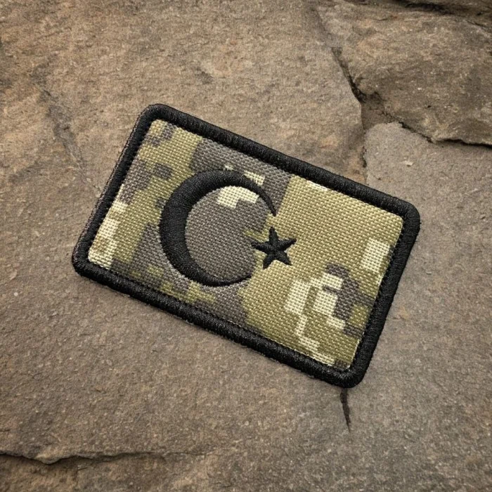 kamuflaj desenli turk bayragi patch arma