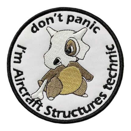 cubone don't panic i am aircraft structures technic patch nakis pec