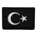 siyah zemin turk bayragi pec patch 6x4 cm