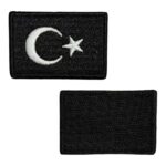 siyah zemin turk bayragi pec patch 6x4 cm cirtli
