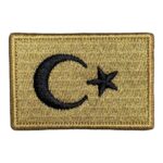 bej zemin turk bayragi pec patch 6x4 cm