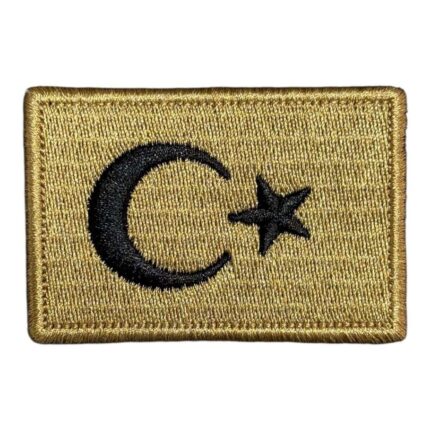 bej zemin turk bayragi pec patch 6x4 cm