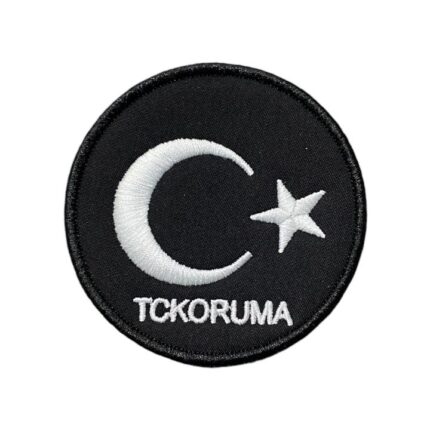 siyah zemin tckoruma yazili turk bayragi patch arma