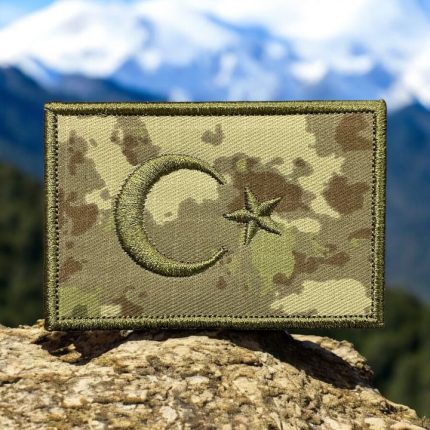 military camouflage turkish flag embroidery patch