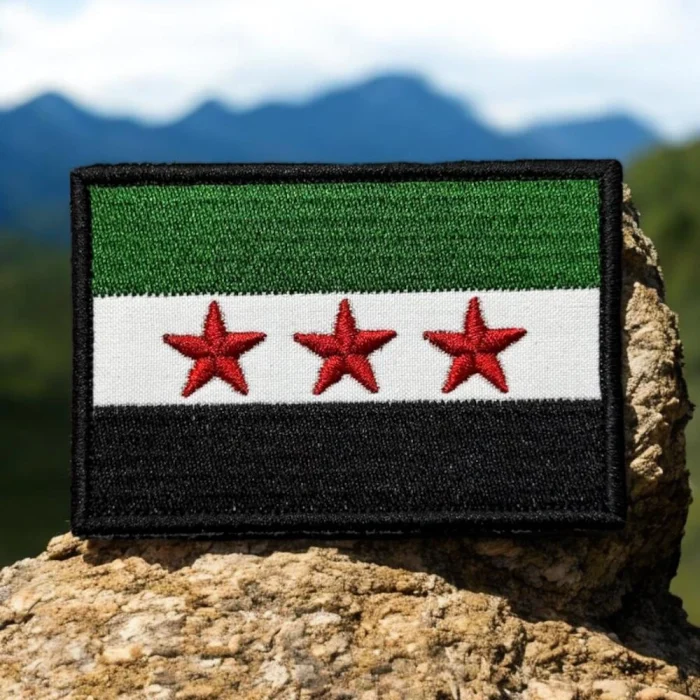 syrian arab republic flag embroidery patch