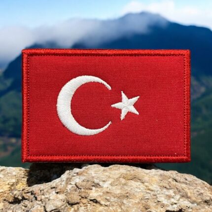 turkish flag coat of arms embroidery patch