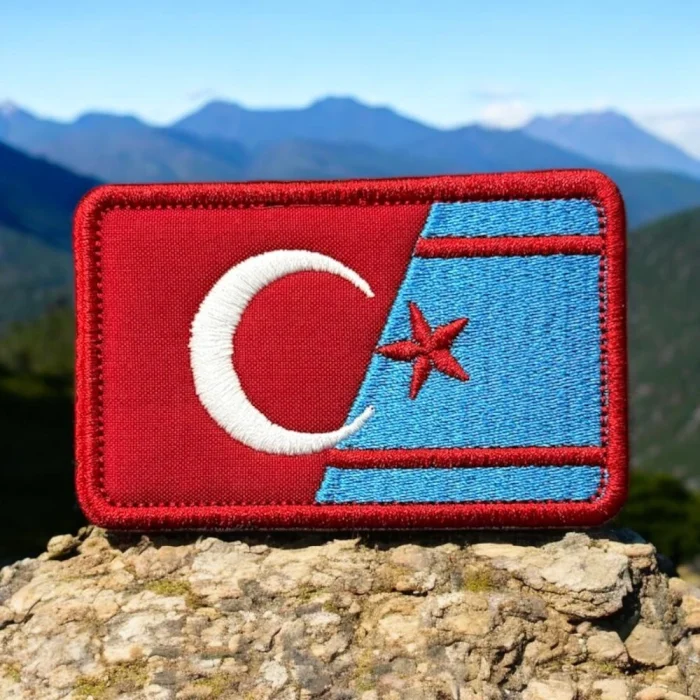 turkiye and syria turkmen flag embroidery patch