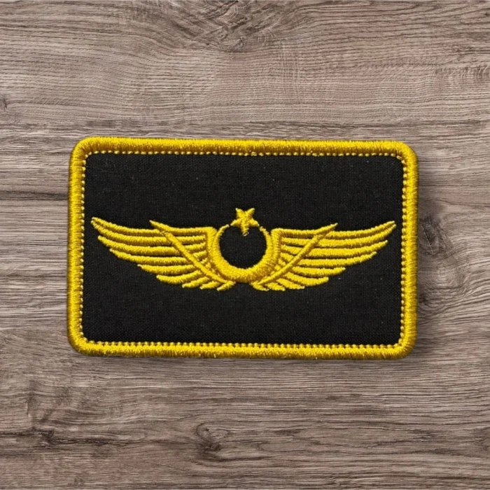 black ground pilot badge embroidery patch