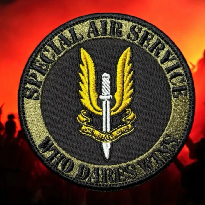 black ground special air service sas patch