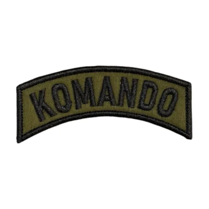 khaki ground komando embroidery patch