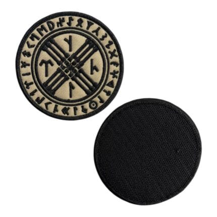 beige ground gokturk god written patch velcro