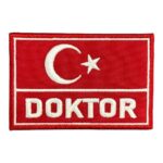 red turkish flag doktor written patch