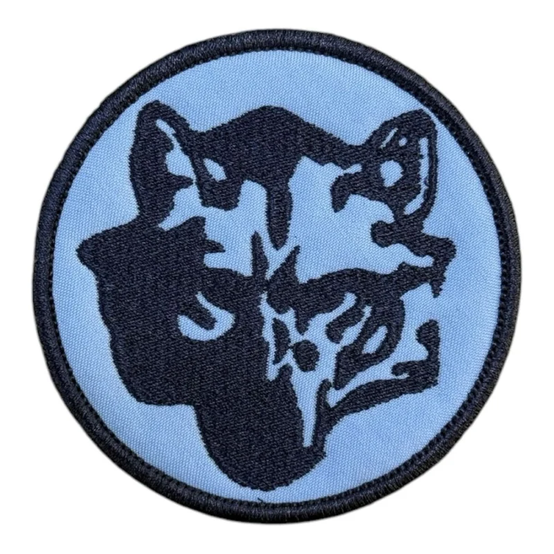 mavi zemin kurt basi nakis pec patch