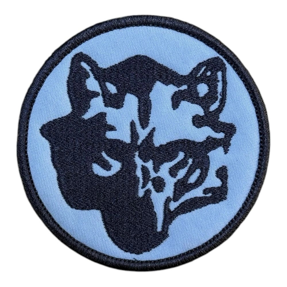mavi-zemin-kurt-basi-nakis-pec-patch Blue Wolf Head Embroidered Patch - Image 1