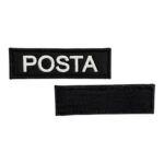 black ground posta written embroidery patch velcro