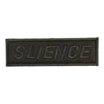 siyah zemin slience yazili nakis patch pec