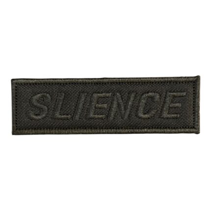 black ground slience written patch velcro