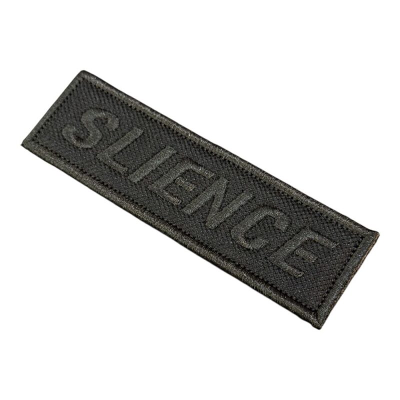 siyah zemin slience yazili nakis patch pec arma