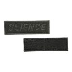 black ground slience written patch velcro