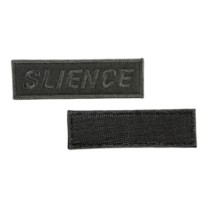 black ground slience written patch velcro