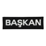 black ground baskan written patch