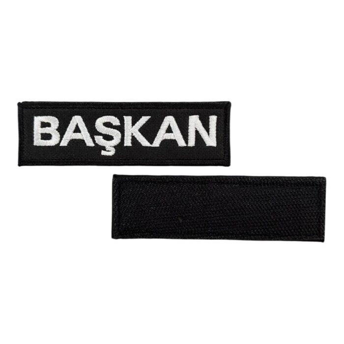 siyah zemin baskan yazili nakis patch cirtli