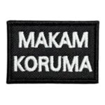 siyah zemin makam koruma patch pec 6x4 cm