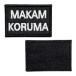 siyah zemin makam koruma patch pec 6x4 cm cirtli