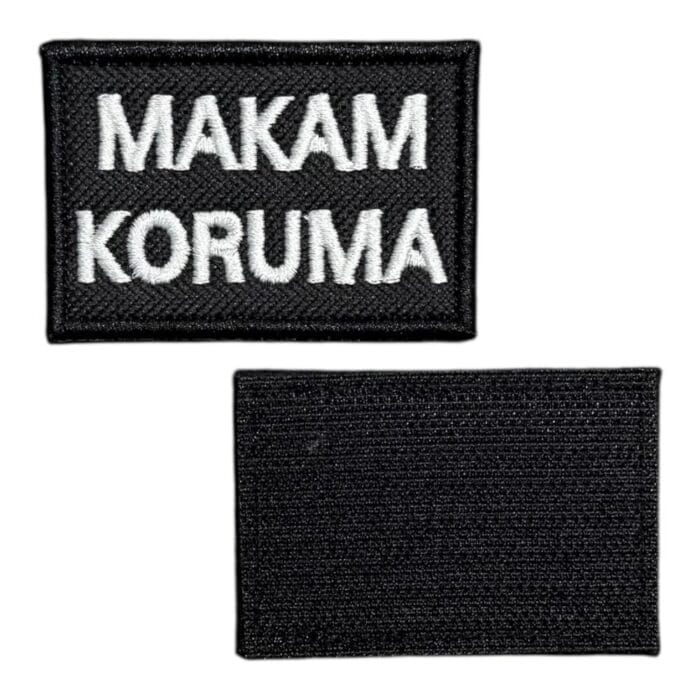 siyah zemin makam koruma patch pec 6x4 cm cirtli