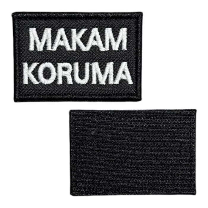 siyah zemin makam koruma patch pec 6x4 cm cirtli