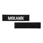 black ground mekanik written patch velcro