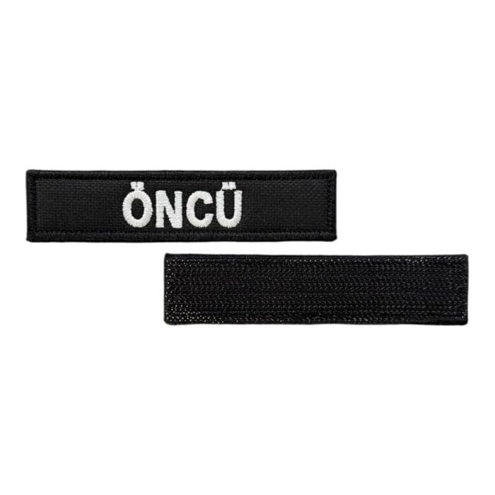 siyah zemin oncu yazili nakis patch cirtli