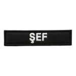 black ground sef written patch